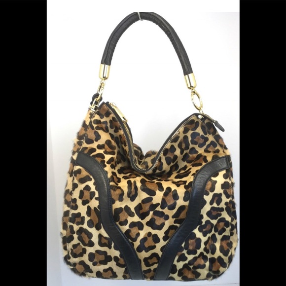 Badgley Mischka Handbags - Badgley Mischka Animal Print Fur Leather Purse
